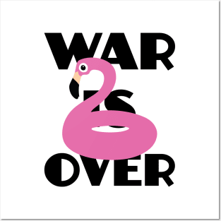 War is Over - Pink Pool Flamingoo Posters and Art